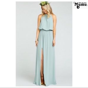 Show Me Your Mumu Silver Sage Halter Top Dress
